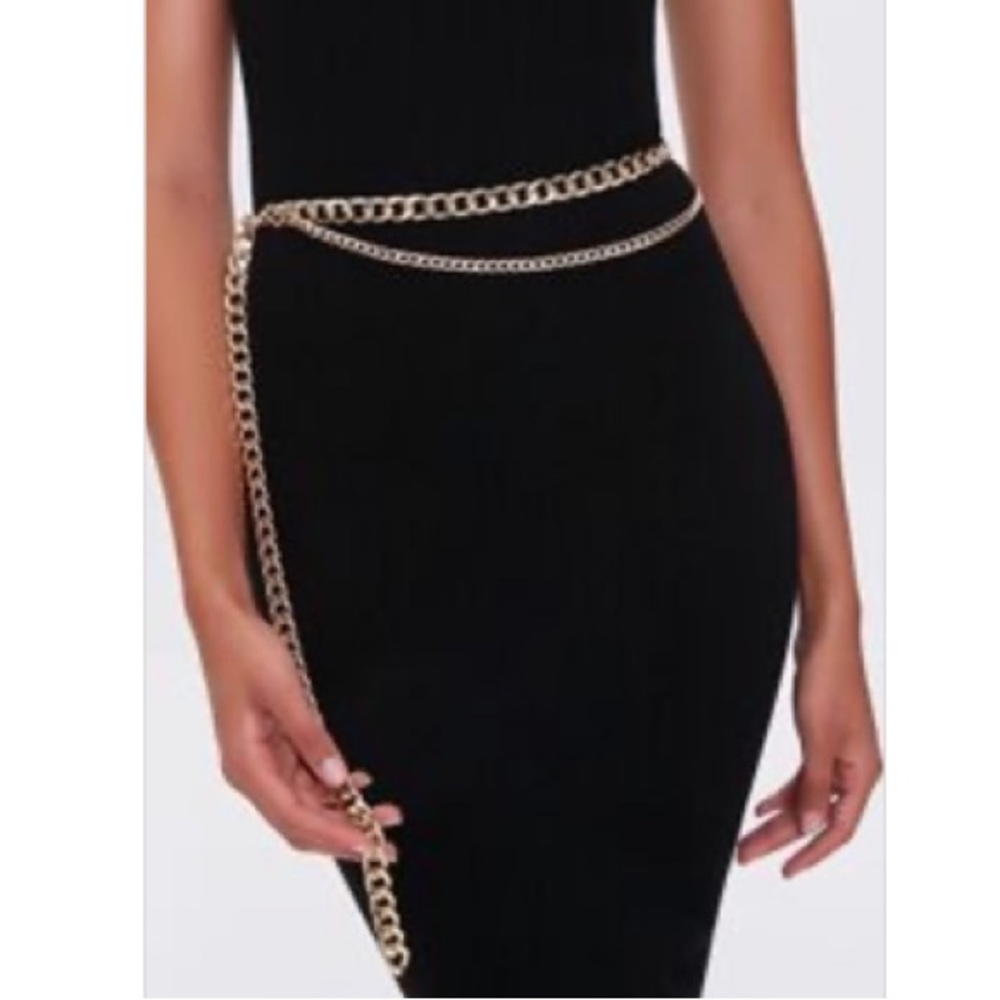 Layered belly chain